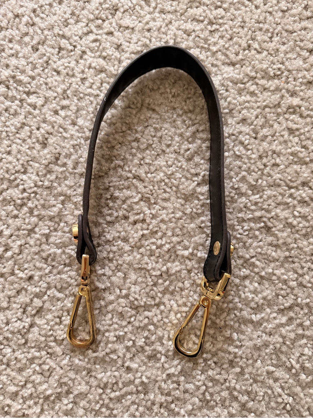 Michael Kors Black Leather Strap with Gold-Tone Clips